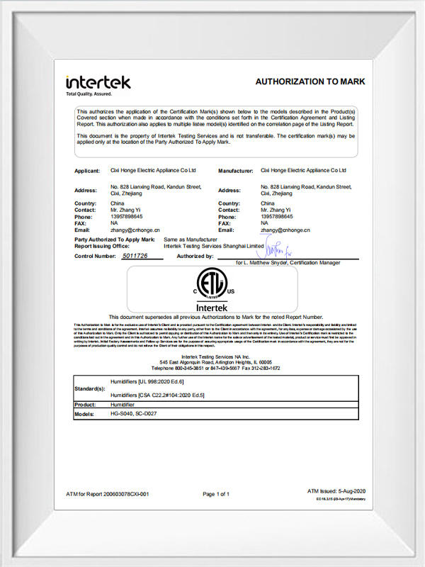 intertek certification